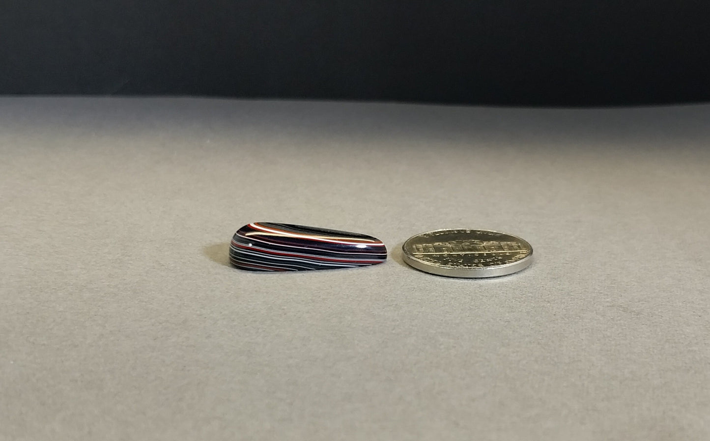 Fordite Cabochon Domed Teardrop, EB3