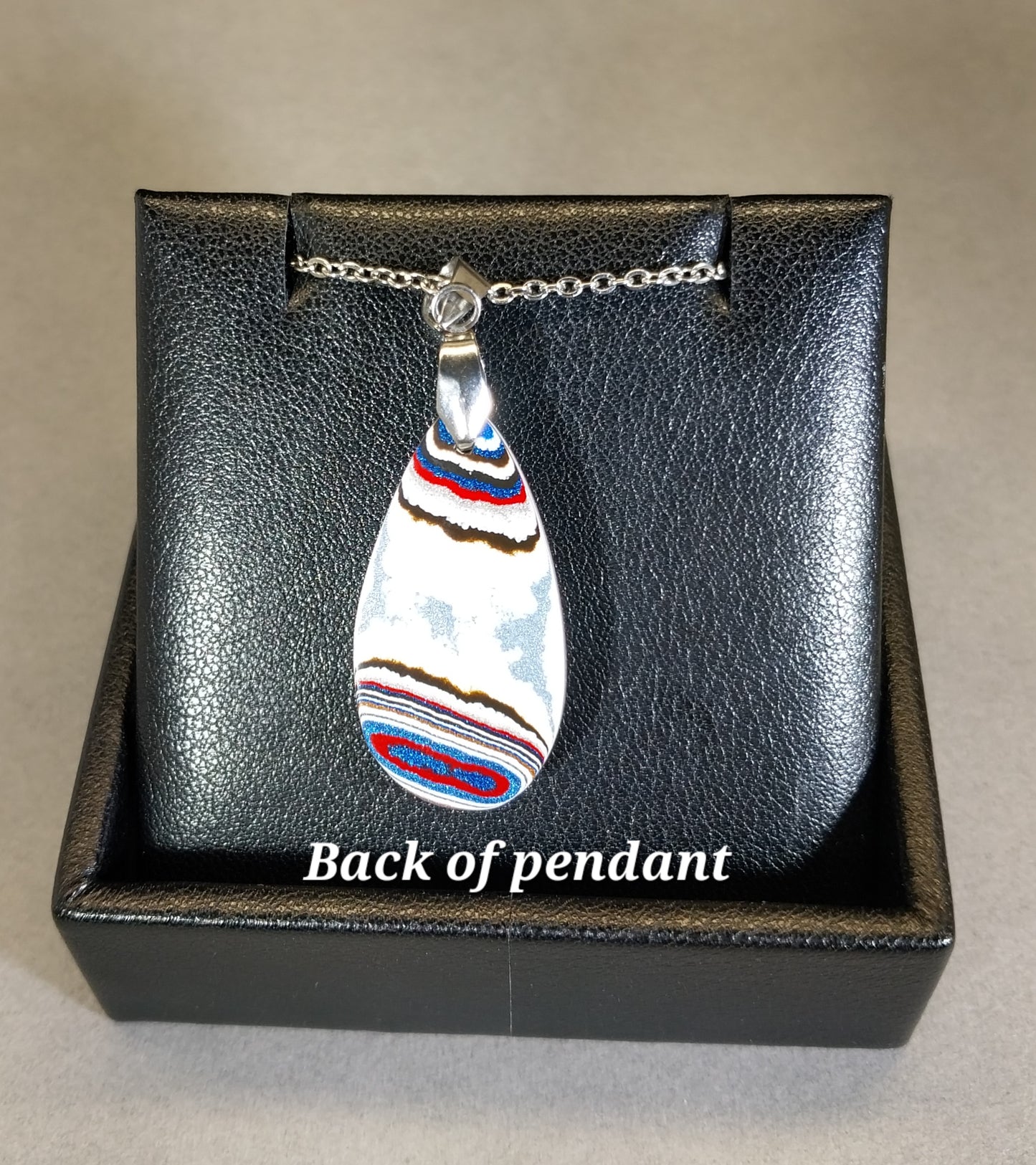 Fordite Necklace, Semi Truck Fordite Pendant, Ohio Motor Agate, EB63