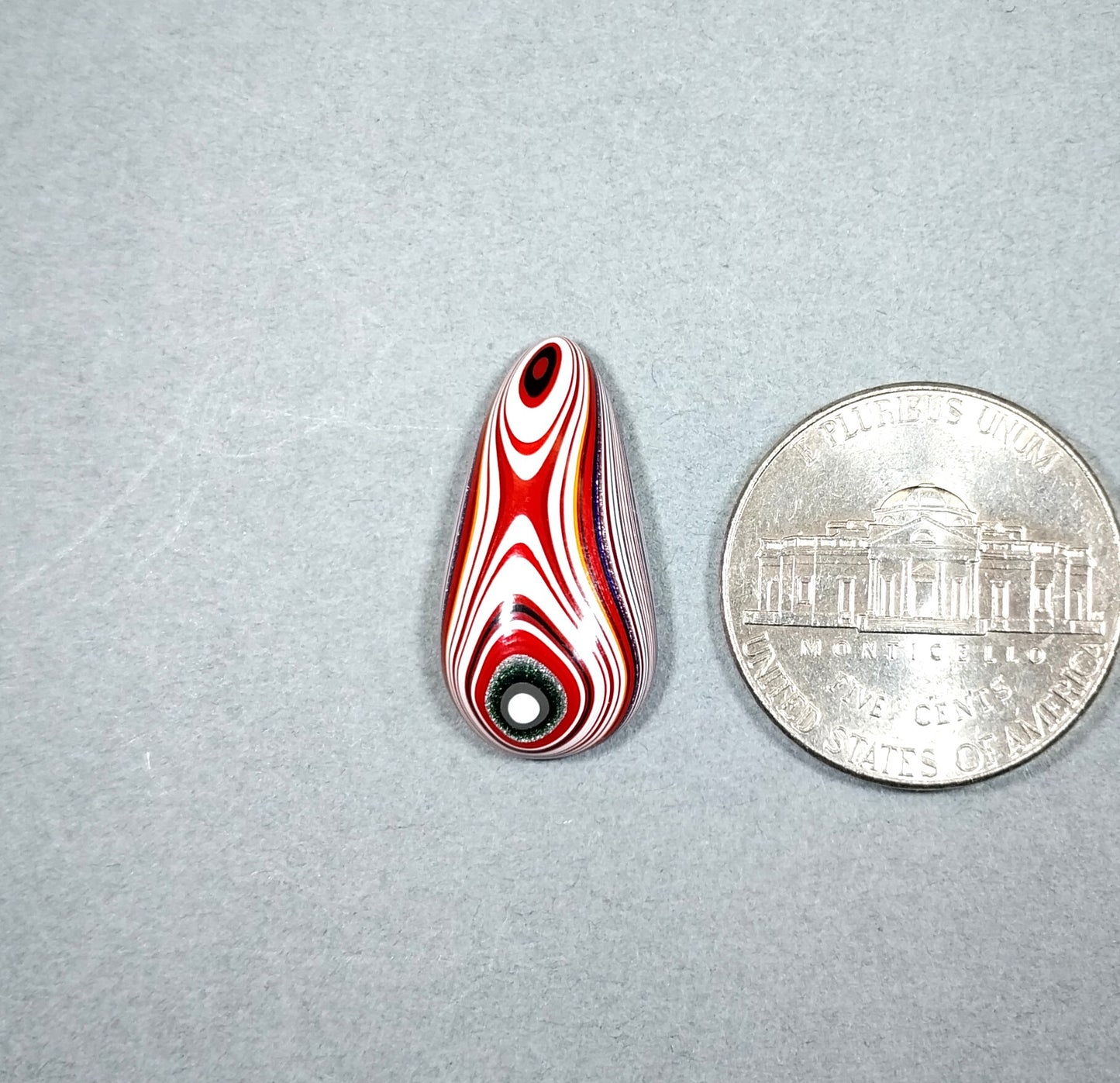 Fordite Cabochon Elongated Teardrop Ohio Motor Agate EB77