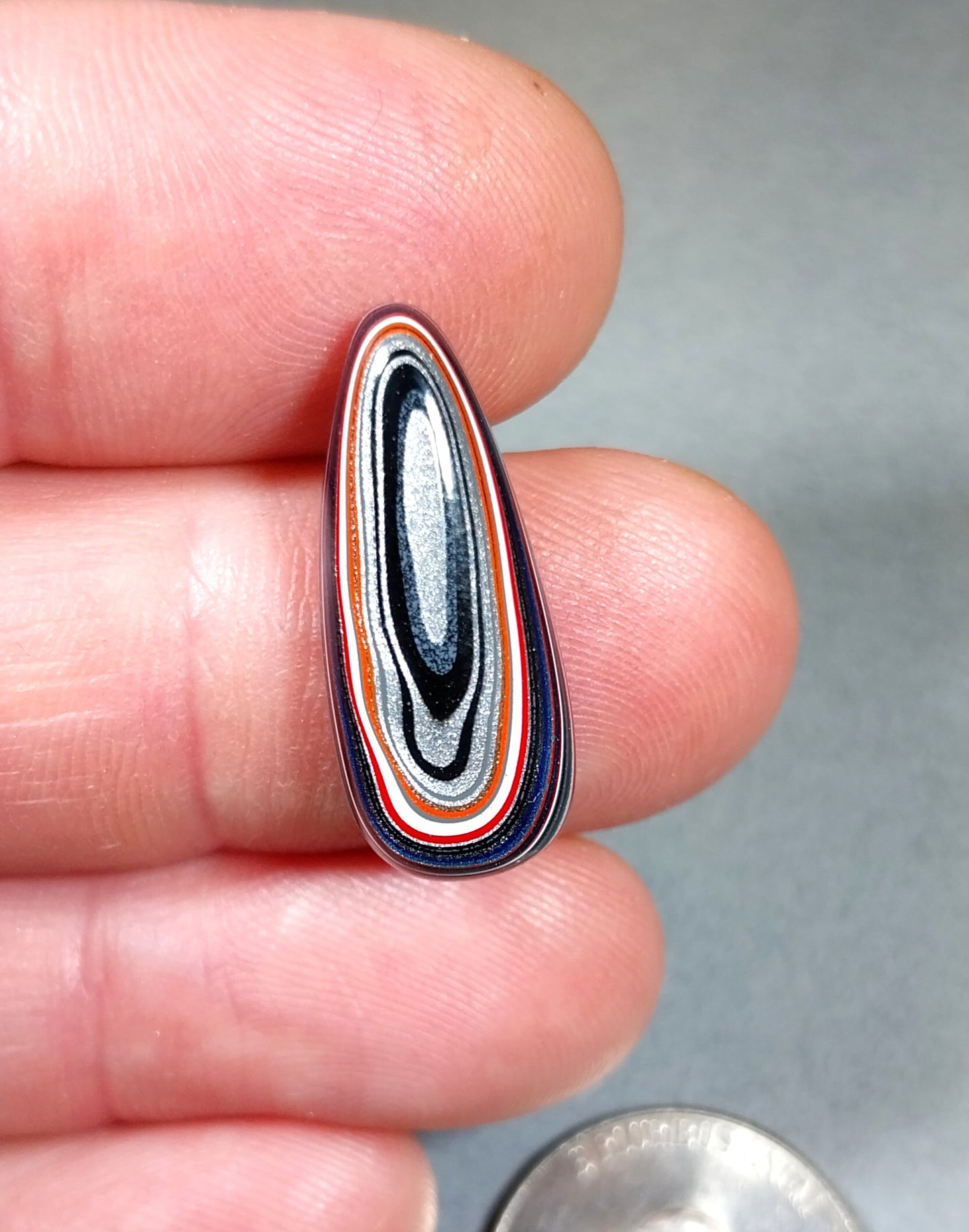 Fordite Cabochon Domed Teardrop, EB3