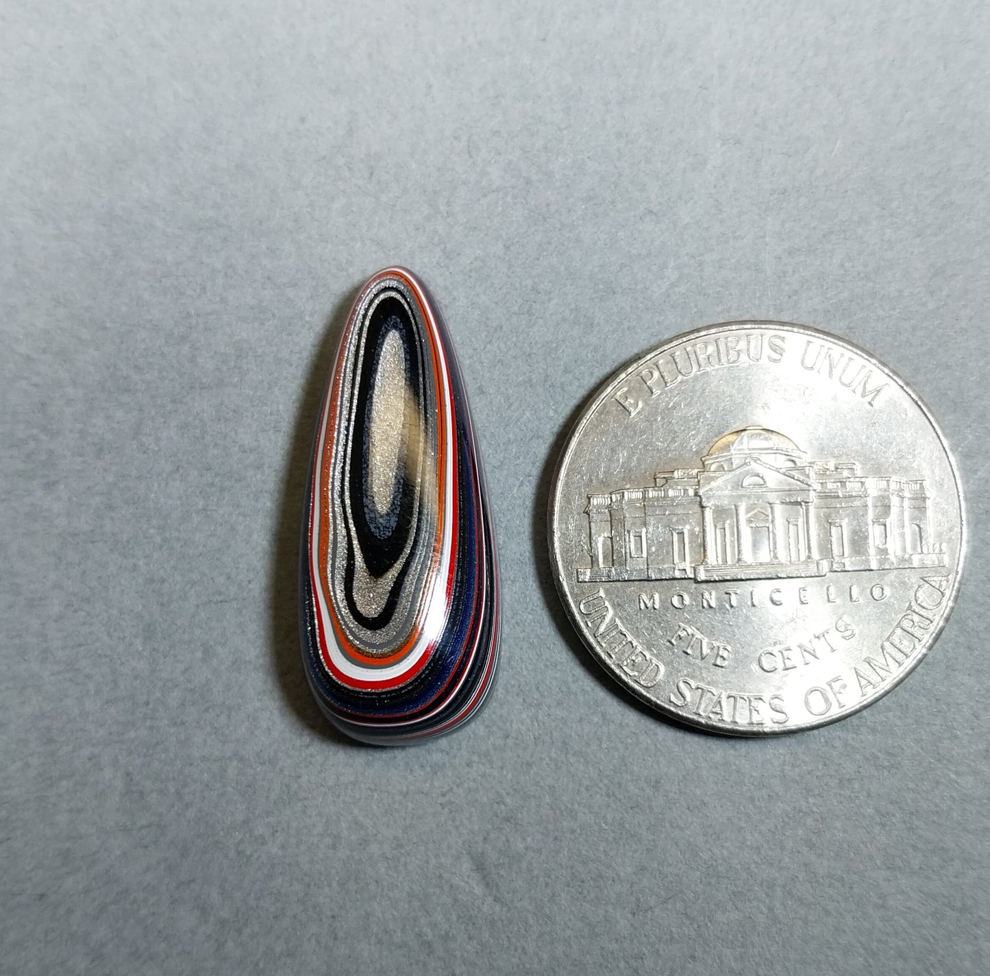Fordite Cabochon Domed Teardrop, EB3