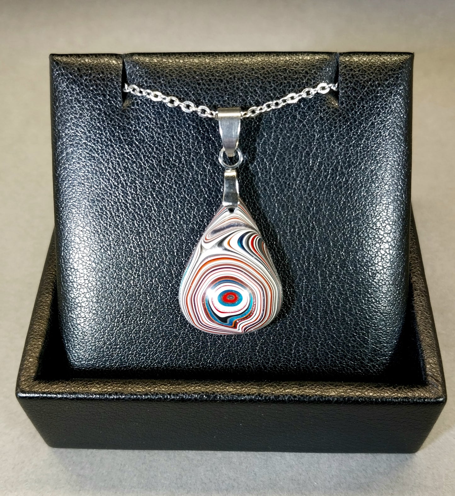 Fordite Necklace Small Teardrop, EB75