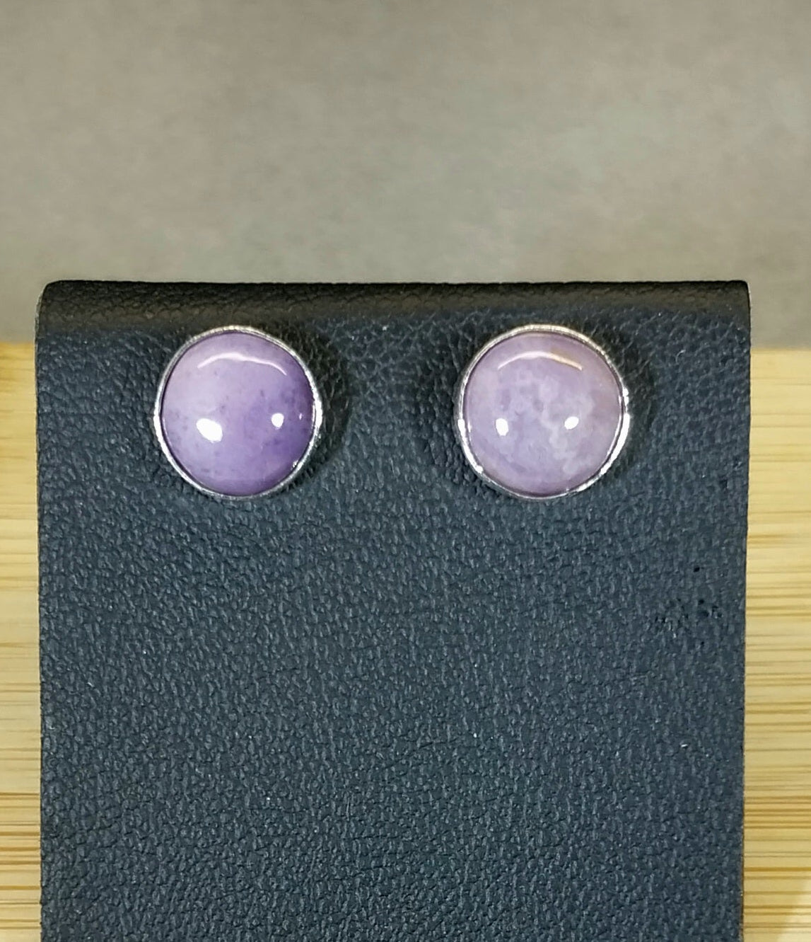 Lavender Arizona Burro Creek Agate Sterling Silver Earrings, Wisconsin Handmade
