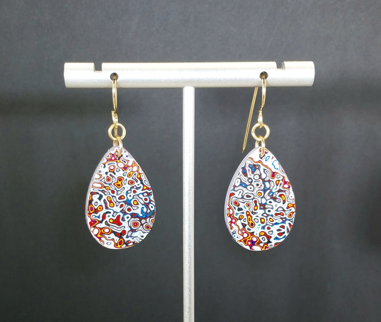 Fordite Earrings with Yellow Gold Fill Ear Wires