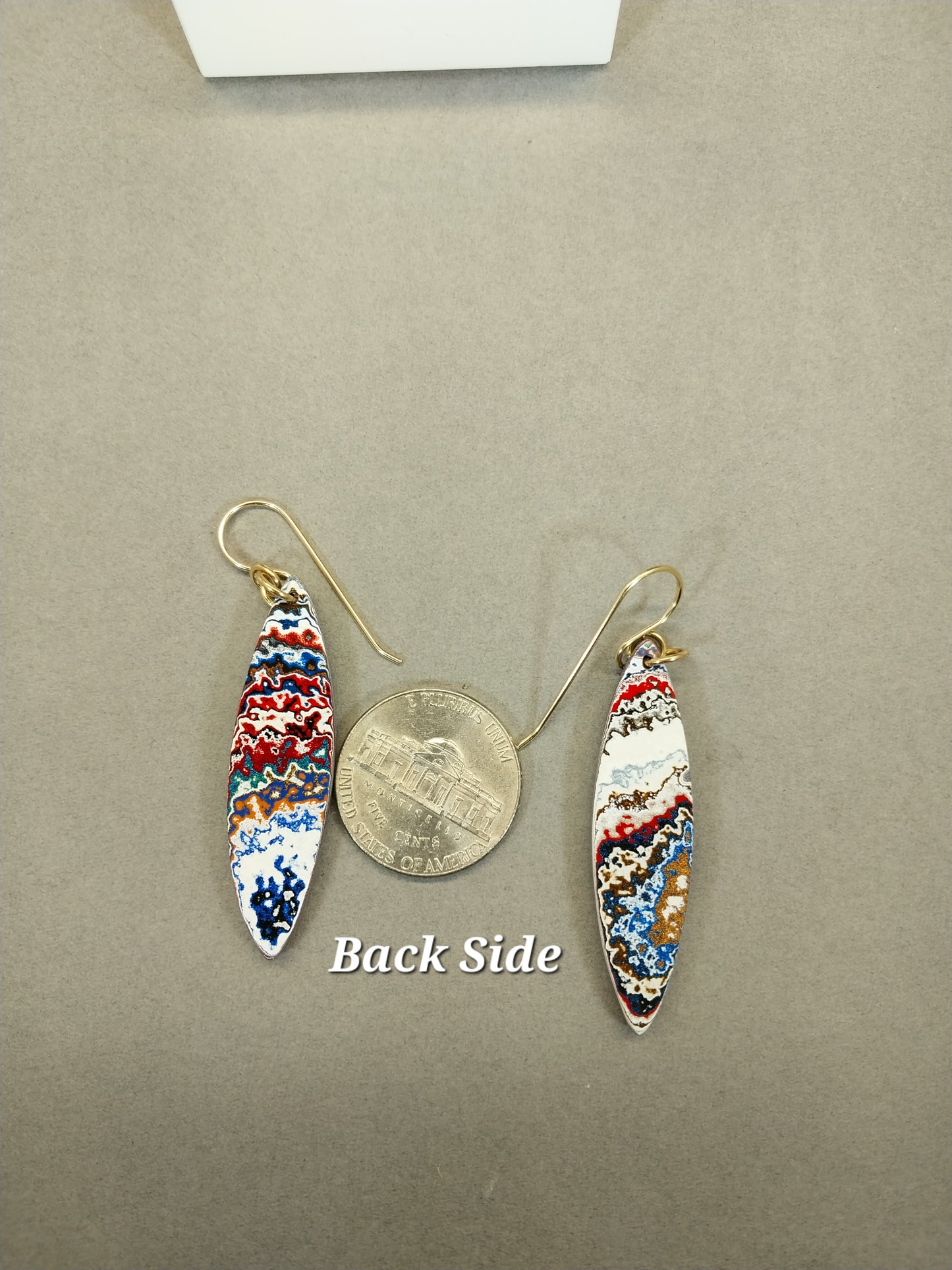 Oversize Fordite Earring with Gold Filled Ear Wires
