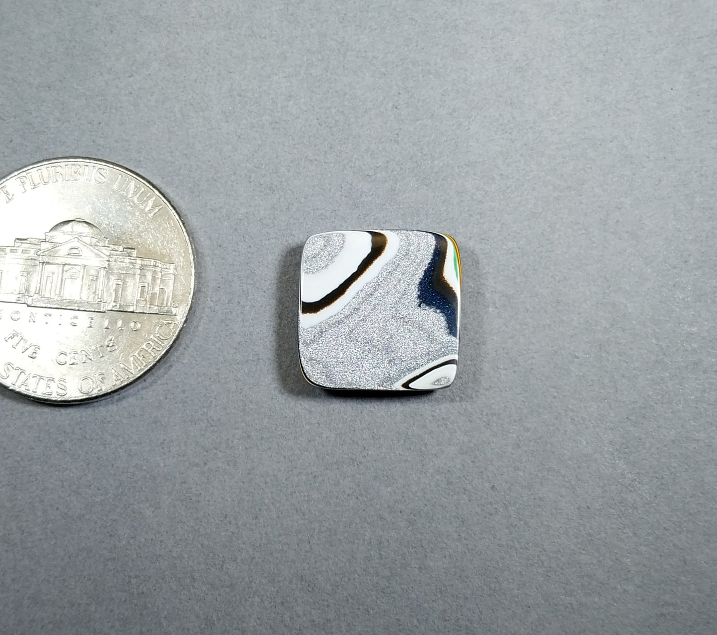 Fordite Cabochon Square Cut Freightliner Fordite