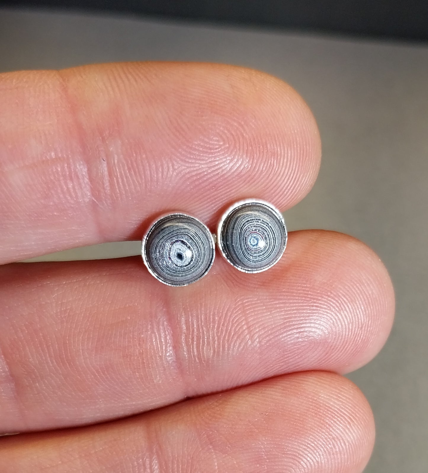 Michigan Fordite Stud Earrings in .925 Sterling Silver