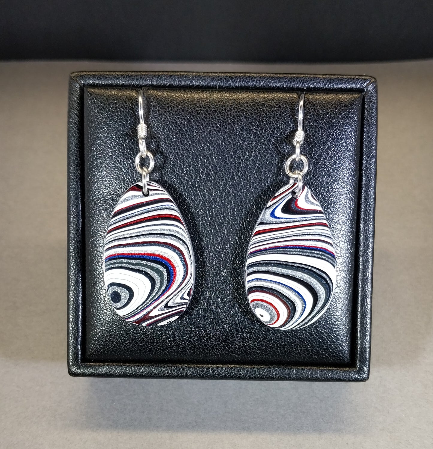 Fordite Earrings Oversize Set Sterling Ear Wires