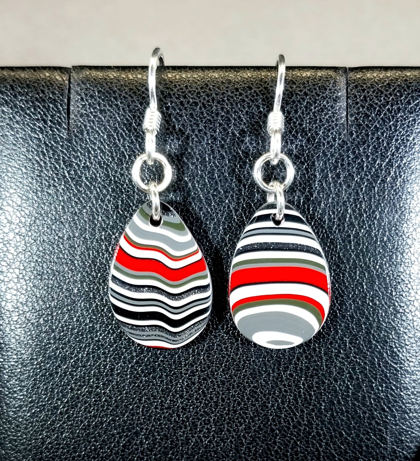 Fordite Earrings with Sterling Silver Ear Wires