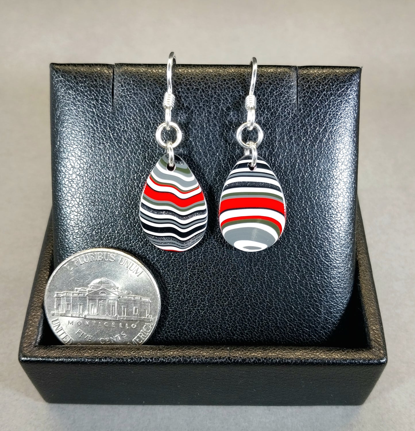 Fordite Earrings with Sterling Silver Ear Wires