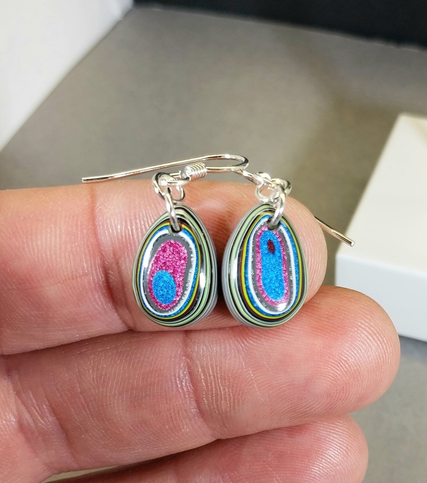 Fordite Earrings Made with Ohio Motor Agate