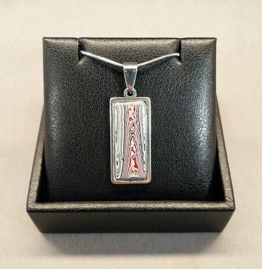 MI Fordite Necklace in Stainless Steel