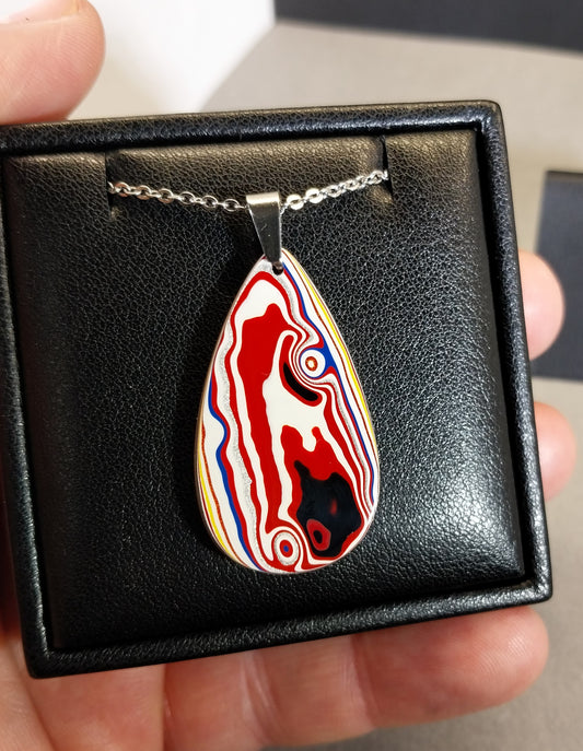 Handcrafted Fordite Necklace, Vintage Inspired Jewelry