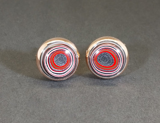 Toledo Ohio Fordite Cufflinks, Solid Copper Settings EB63