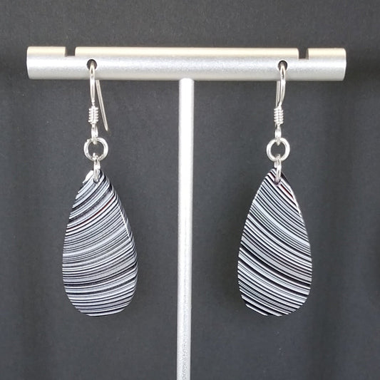 Fordite Earrings Flat Teardrops of Michigan Fordite