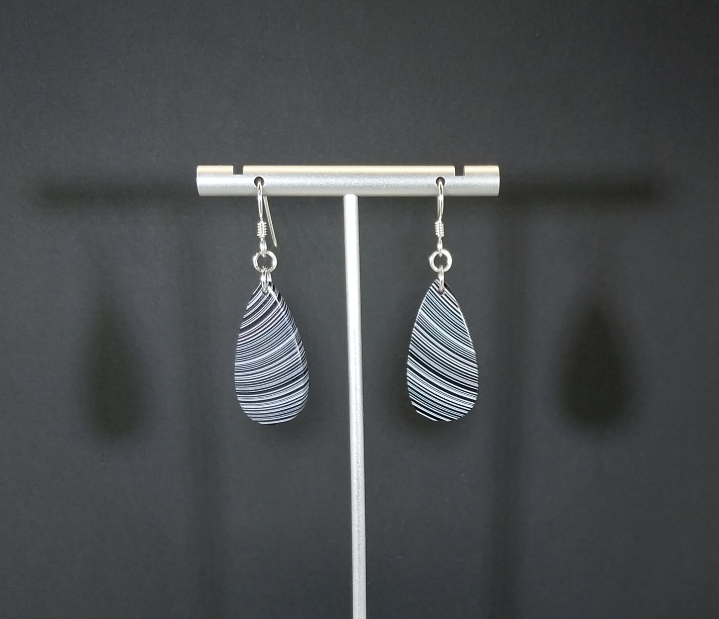 Fordite Earrings Flat Teardrops of Michigan Fordite