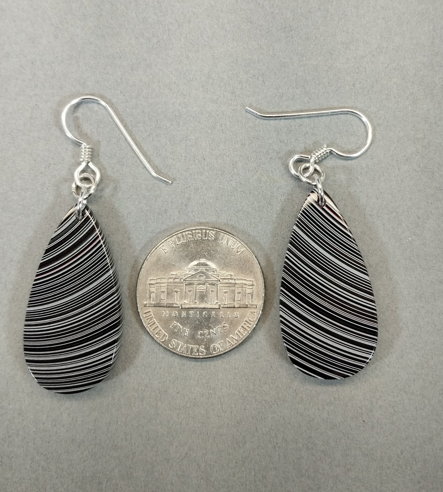 Fordite Earrings Flat Teardrops of Michigan Fordite