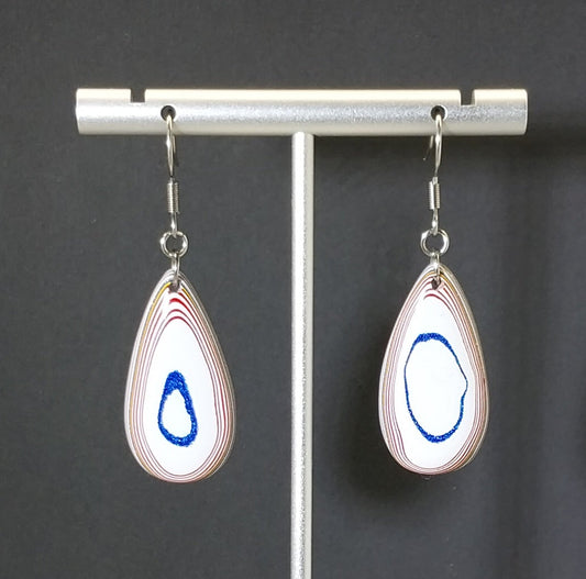 Fordite Earrings with Surgical Stainless Steel Ear Wires, EB30