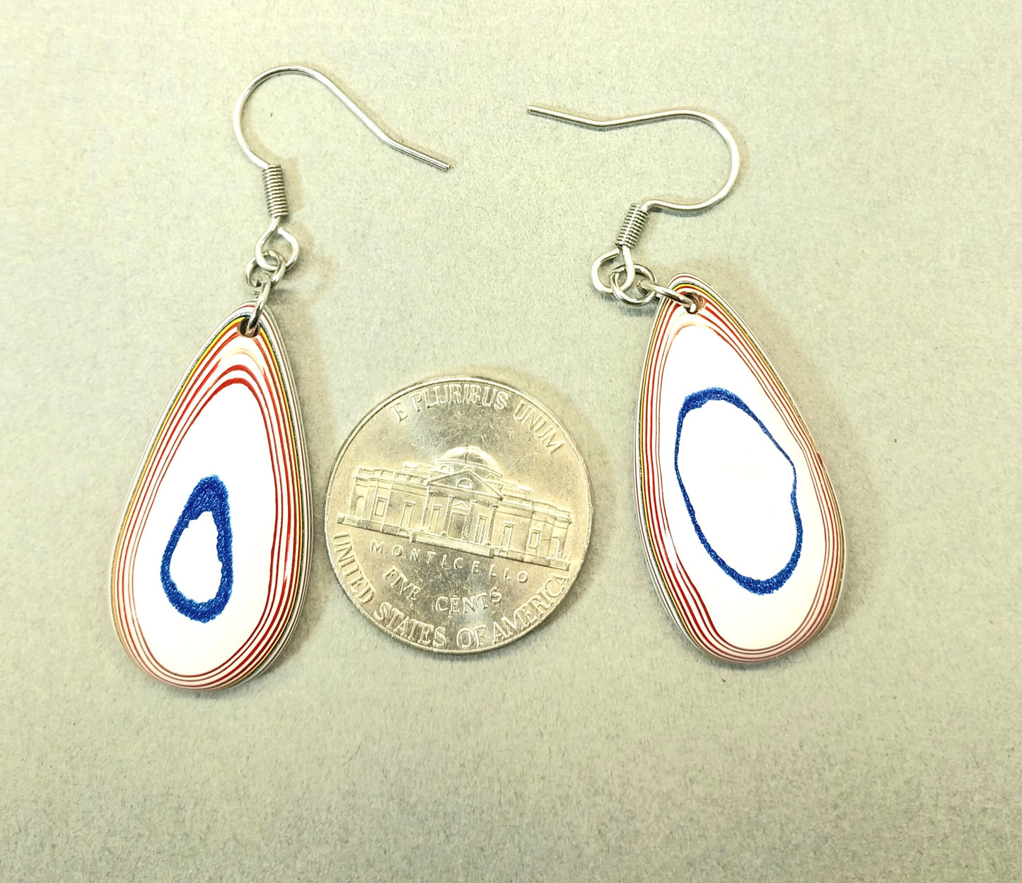 Fordite Earrings with Surgical Stainless Steel Ear Wires, EB30