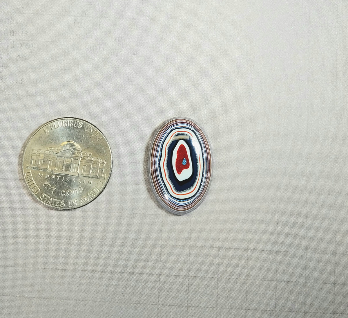 Fordite Cabochon, Colorful Oval