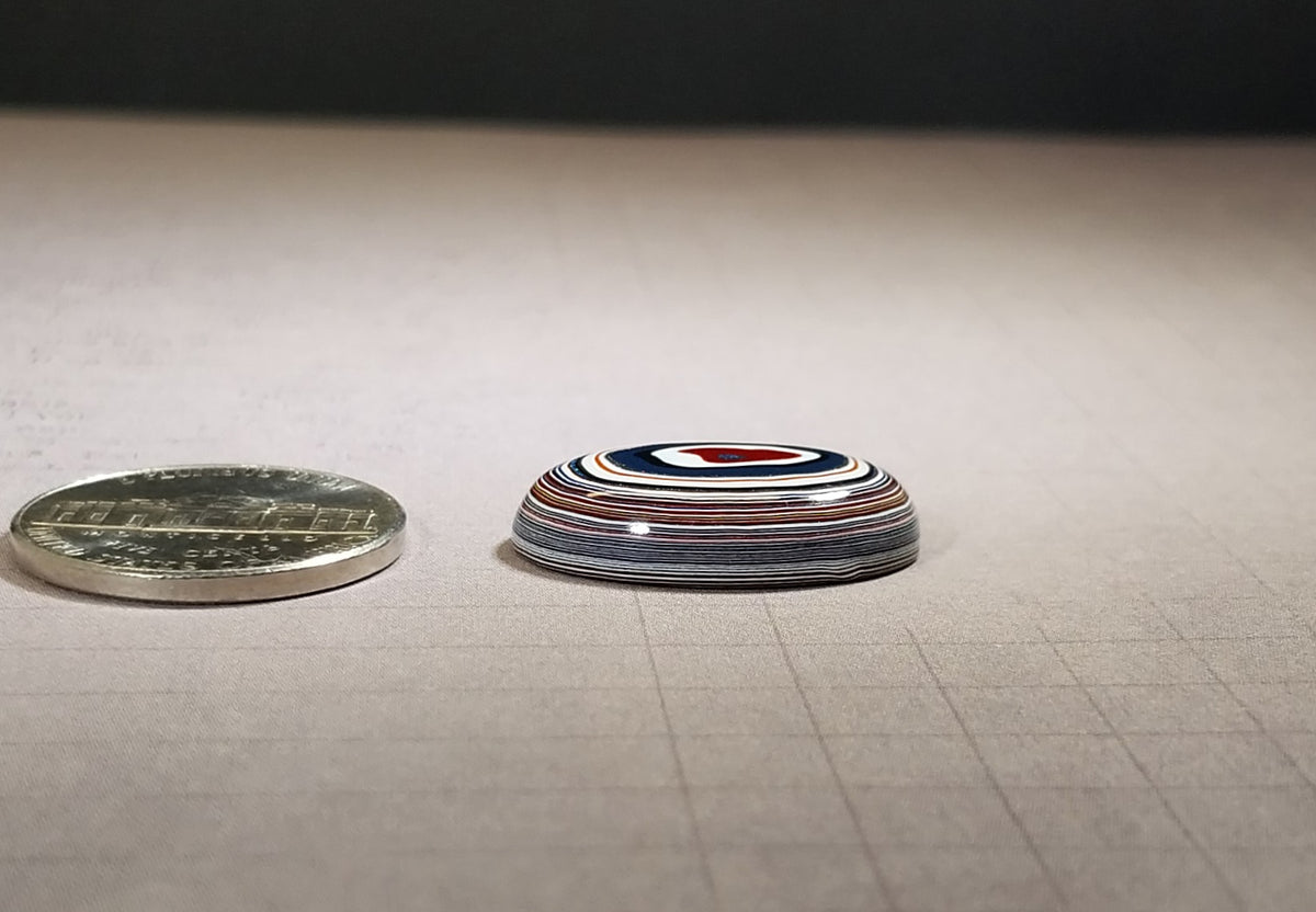 Fordite Cabochon, Colorful Oval