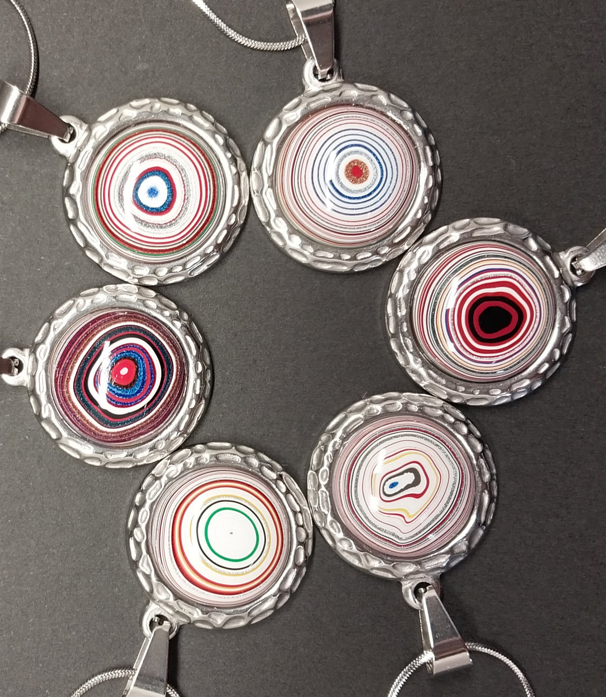 Fordite Necklace all Stainless Steel, Choice of Necklace