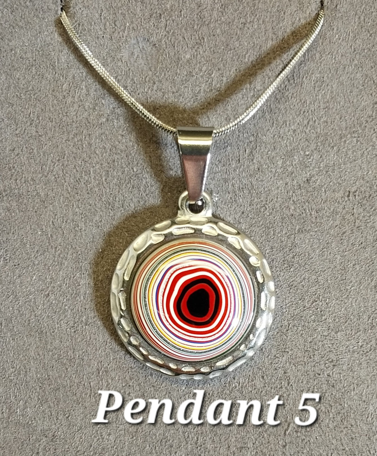 Fordite Necklace all Stainless Steel, Choice of Necklace