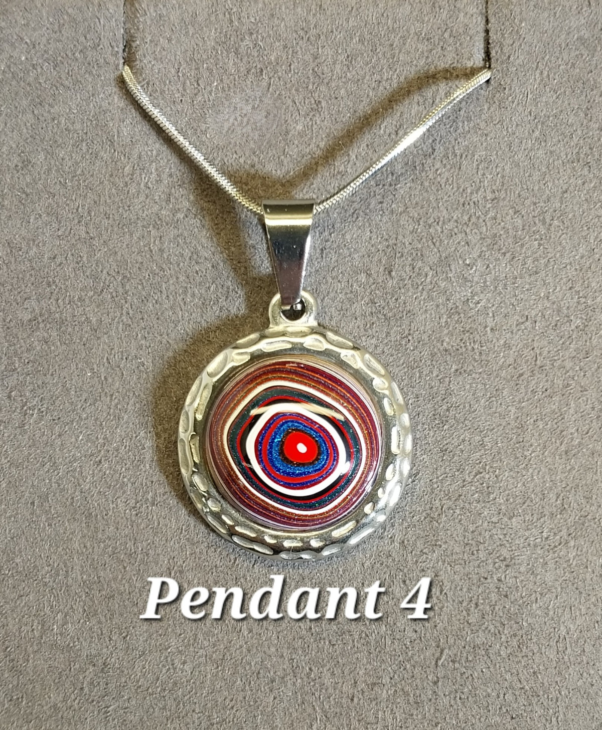Fordite Necklace all Stainless Steel, Choice of Necklace