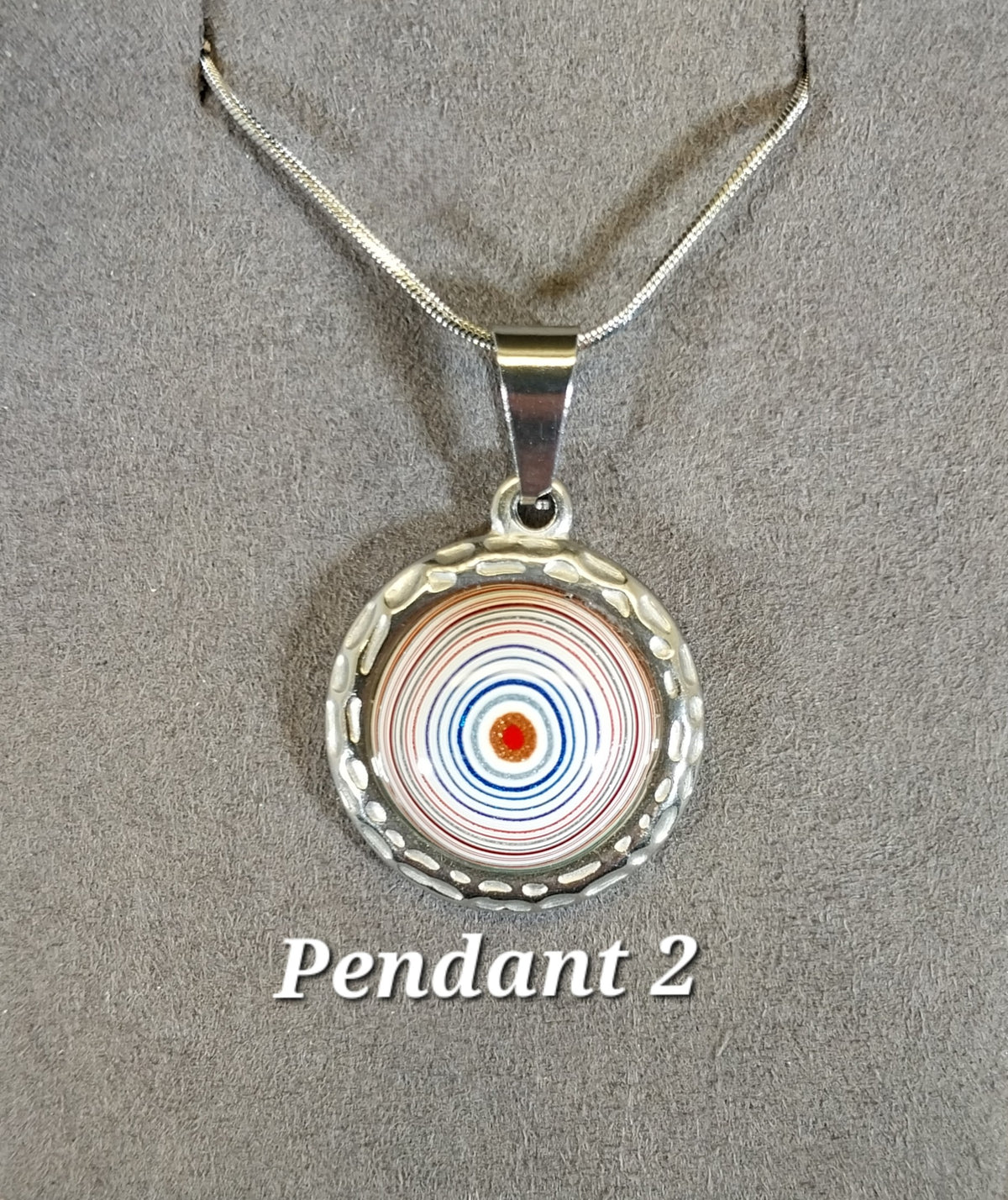 Fordite Necklace all Stainless Steel, Choice of Necklace