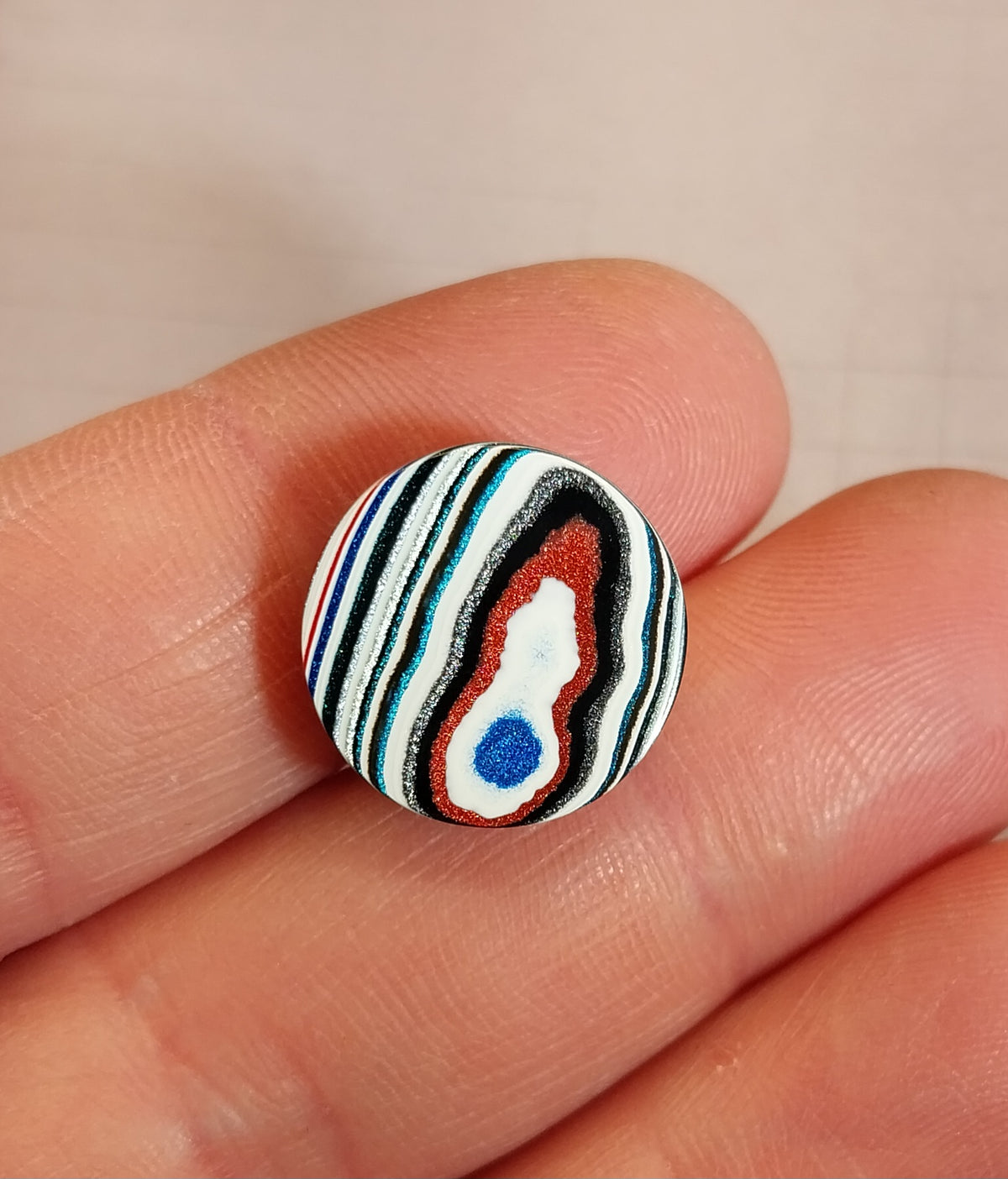 Fordite Cabochon, Polished Fordite Stone, Domed Round, EB15