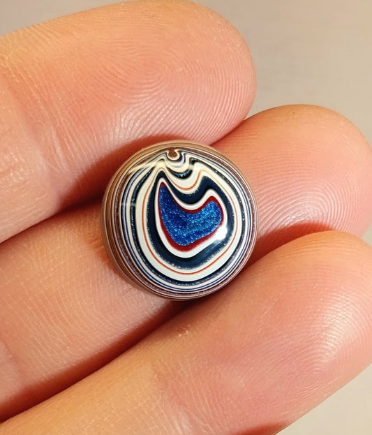 Fordite Cabochon, Polished Fordite Stone, Domed Round, EB15