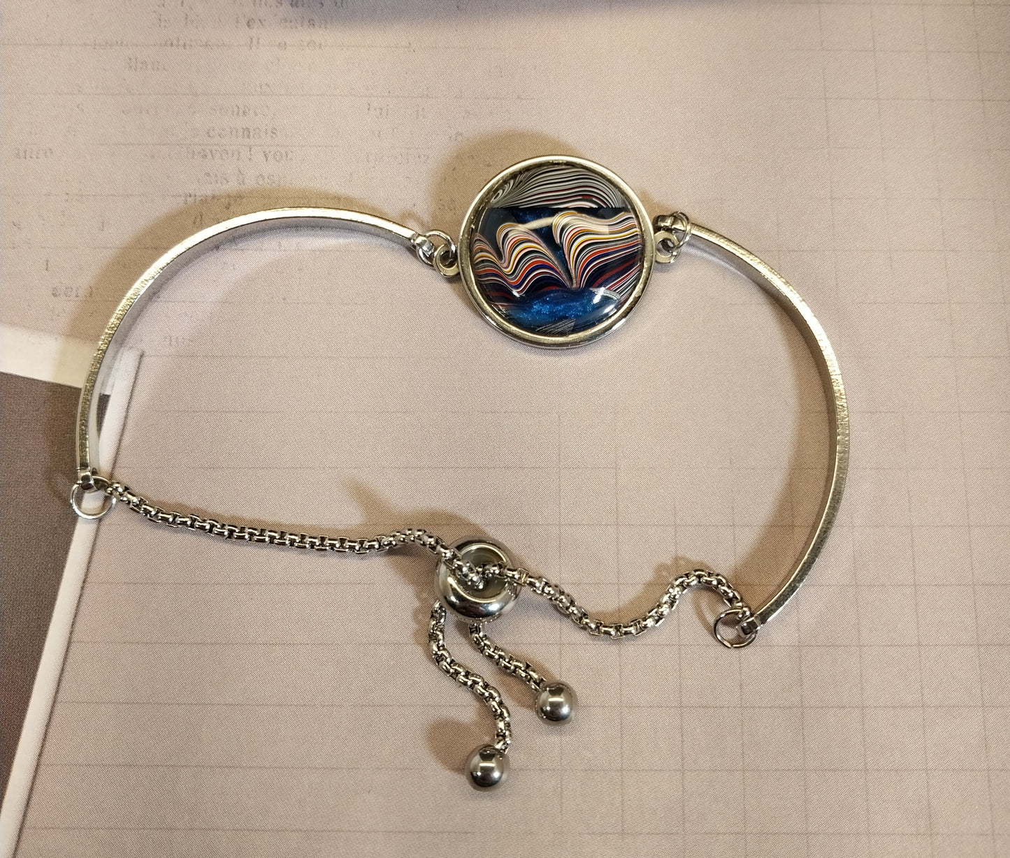 Fordite Bracelet, Nice Colors, EB66