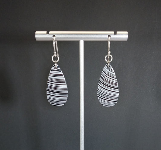 Fordite Earrings Flat Teardrops of Michigan Fordite