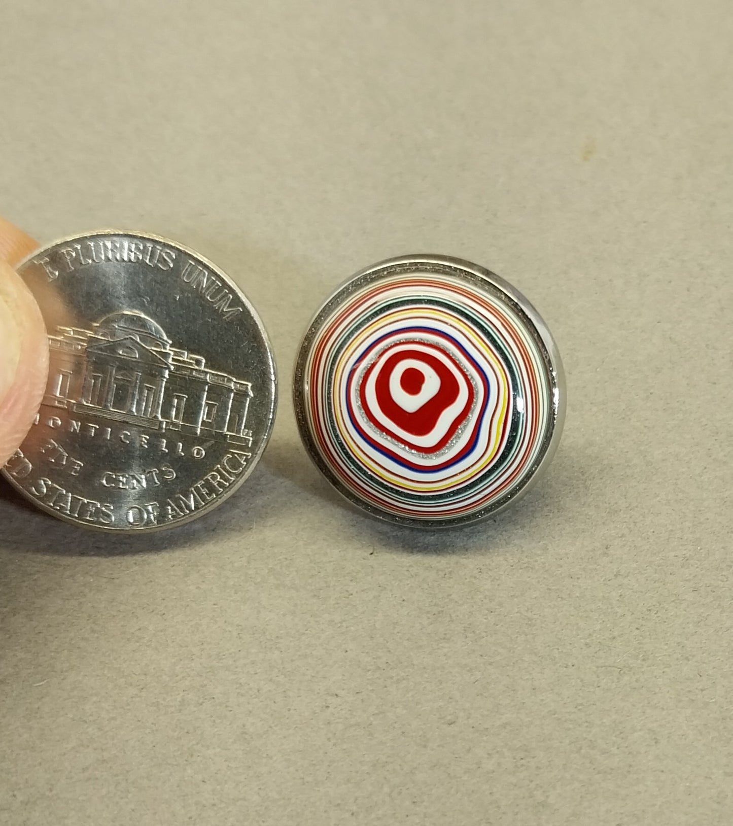 Fordite Tie Tack, Detroit Agate, EB76
