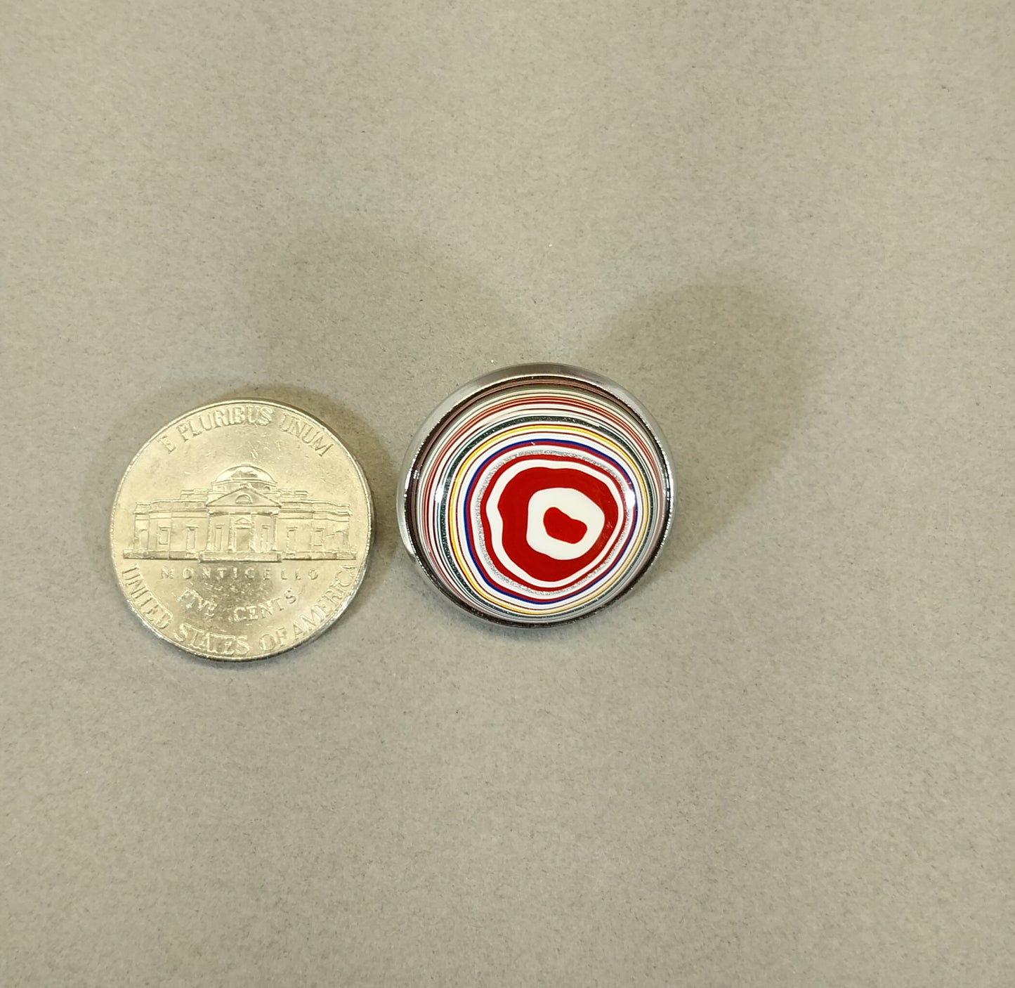 Fordite Button Pin, Freightliner Fordite, USA Handmade, EB57