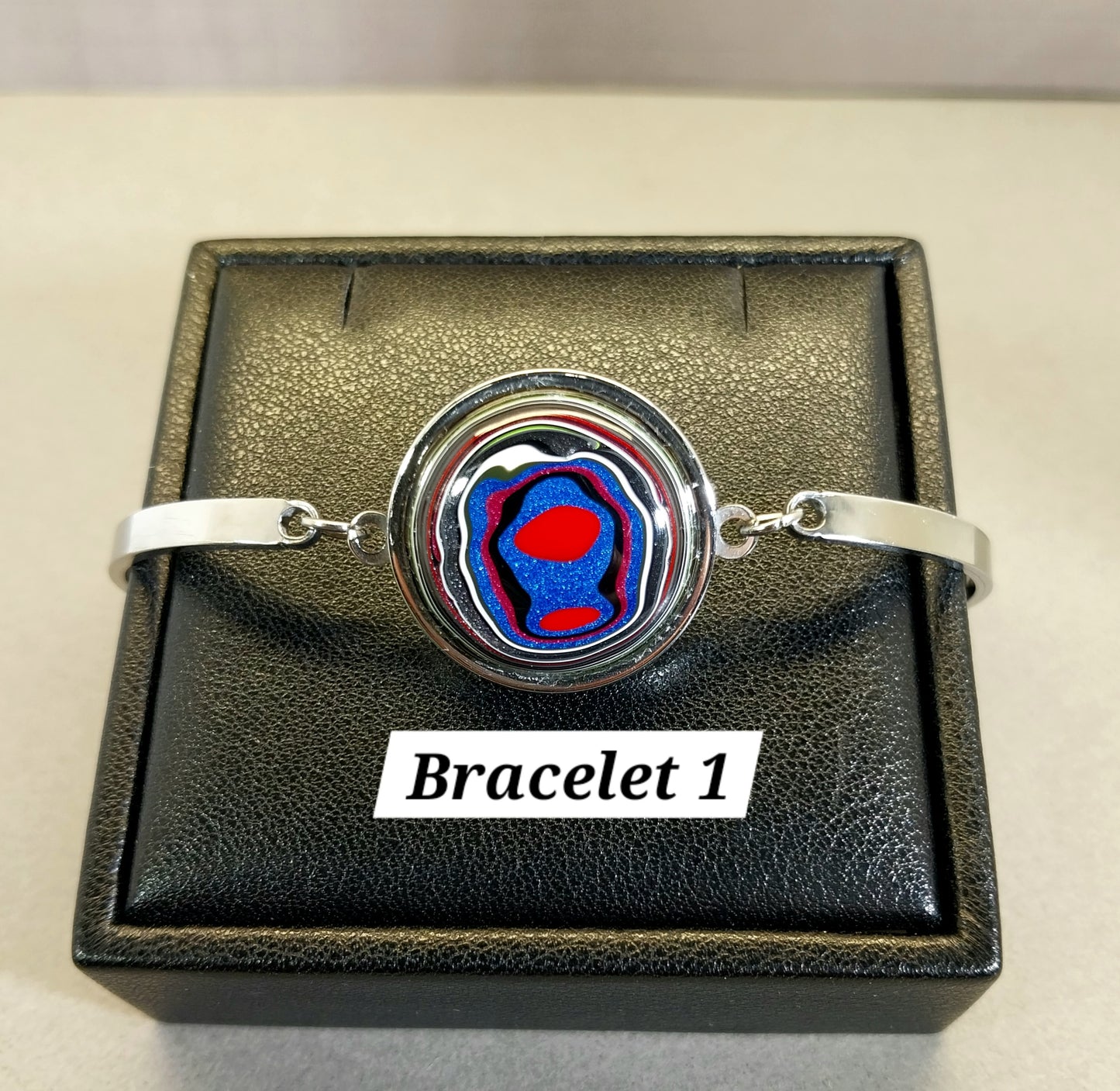 Fordite Bracelets in Stainless Steel, Easy to Put On