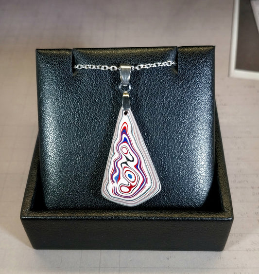 Fordite Necklace, Colorful Diamond Made From Freightliner Fordite