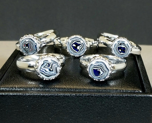 Fordite Stainless Steel Comfort Ring, Ohio Fordite, Pick your Size, ET310, Fordite Ring