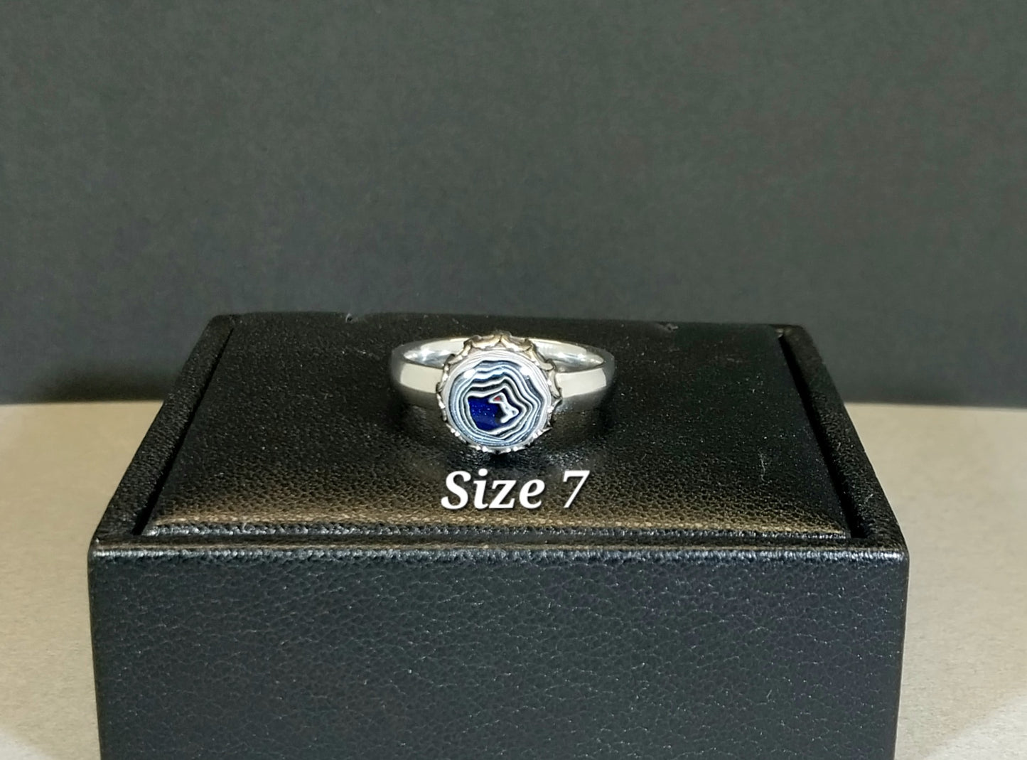Fordite Stainless Steel Comfort Ring, Ohio Fordite, Pick your Size, ET310, Fordite Ring