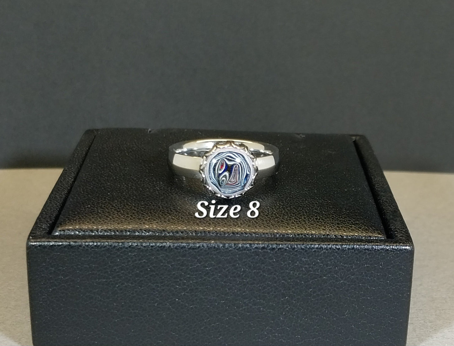 Fordite Stainless Steel Comfort Ring, Ohio Fordite, Pick your Size, ET310, Fordite Ring
