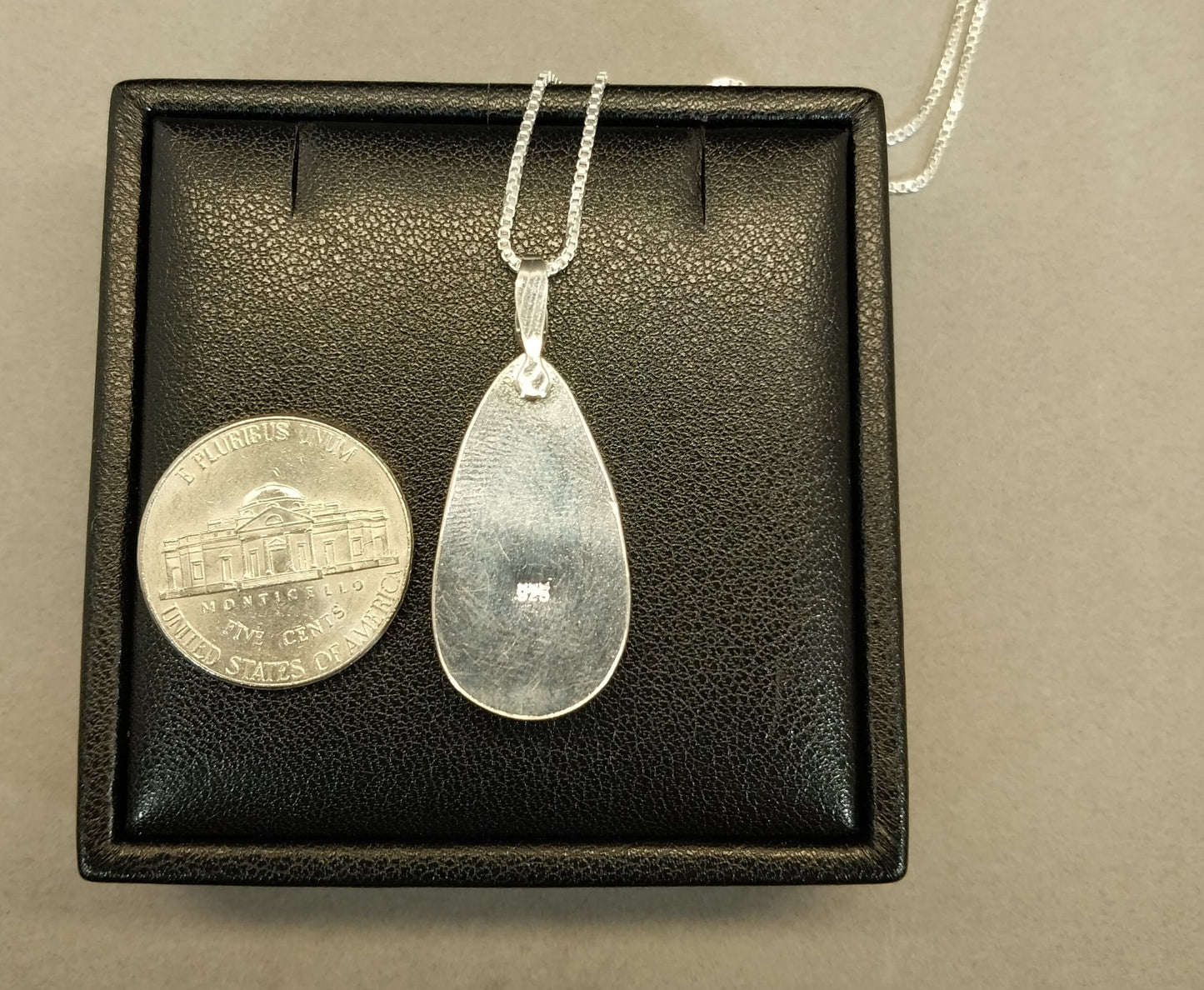 Wisconsin Moonstone Necklace, Sterling Silver, Blue Color Flash