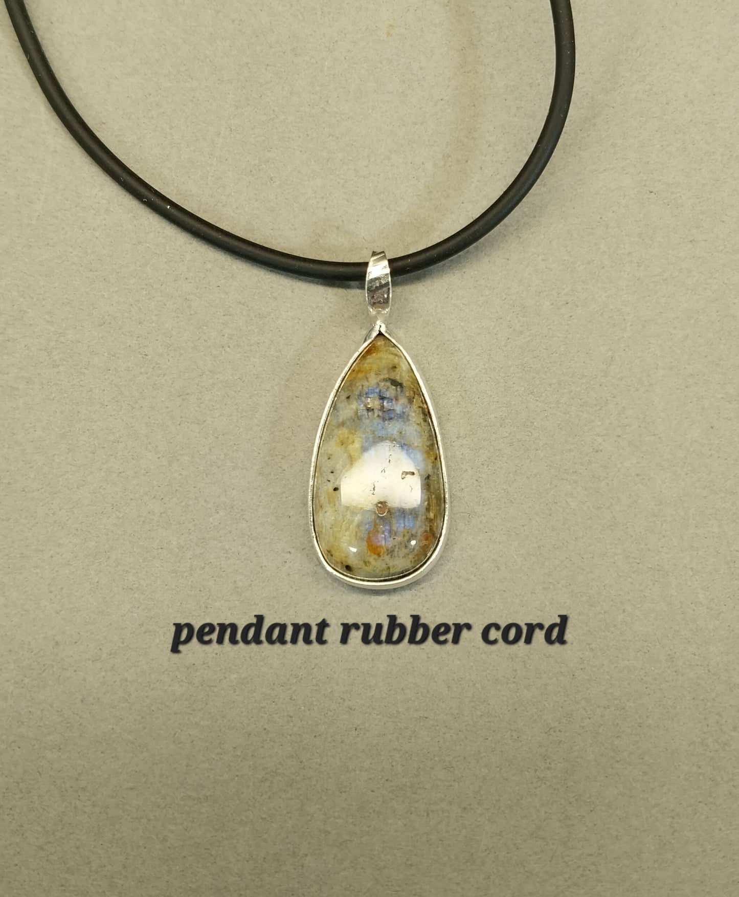 Wisconsin Moonstone Necklace, Sterling Silver, Blue Color Flash