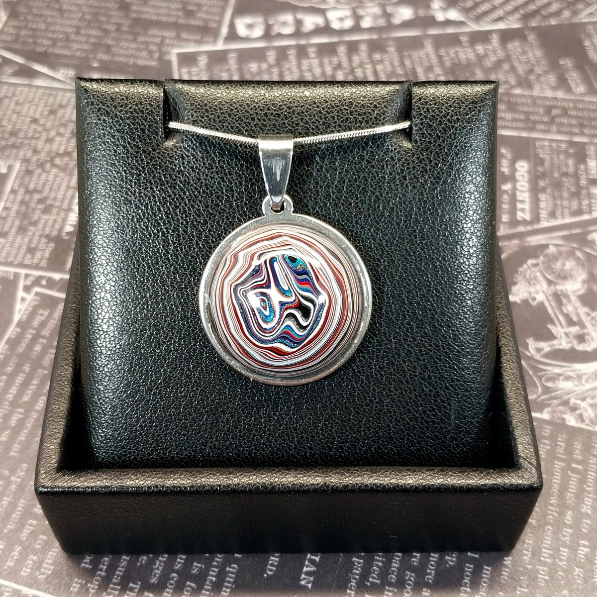 Fordite Necklace, Ohio Motor Agate, Fordite Jewelry, EB1