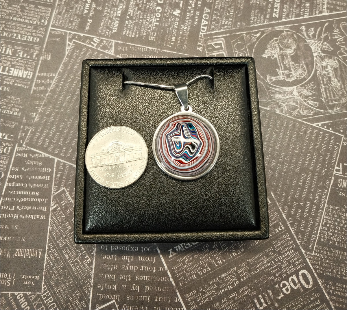 Fordite Necklace, Ohio Motor Agate, Fordite Jewelry, EB1