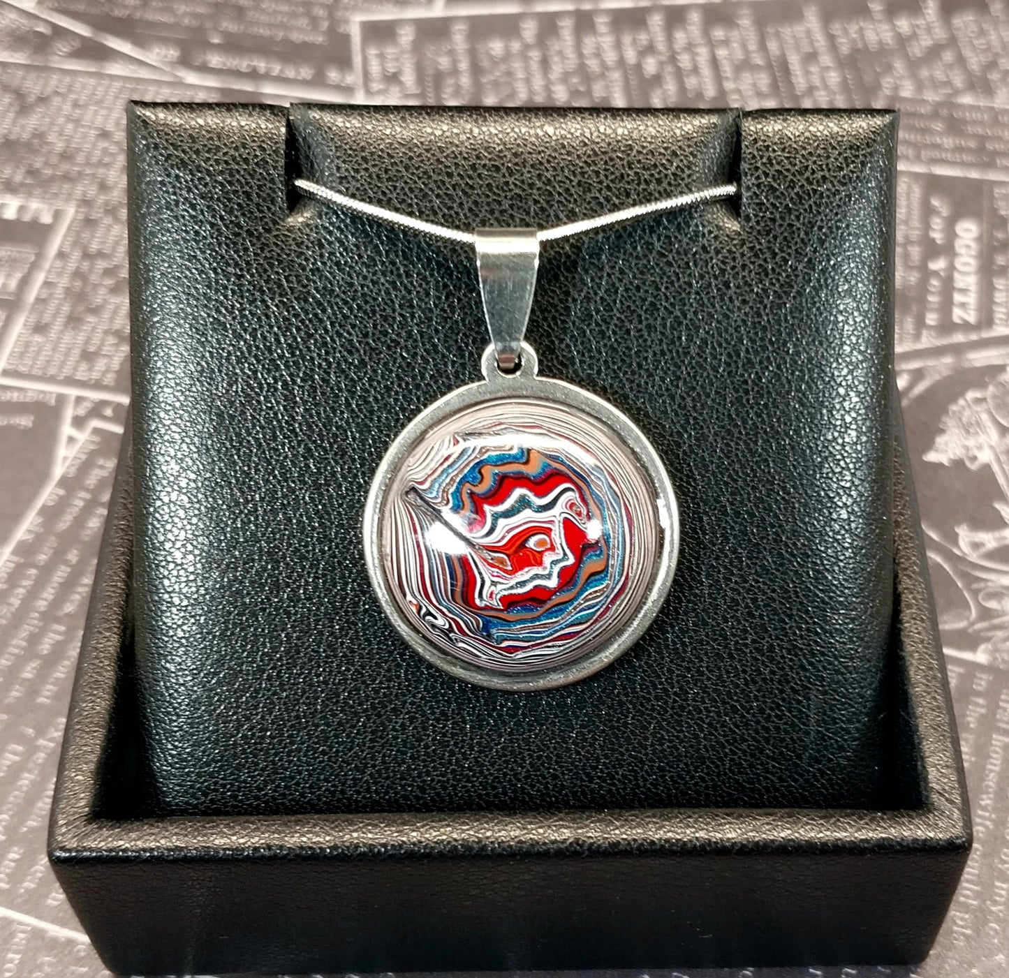 Fordite Necklace, Fordite Jewelry, USA Handmade, EB41