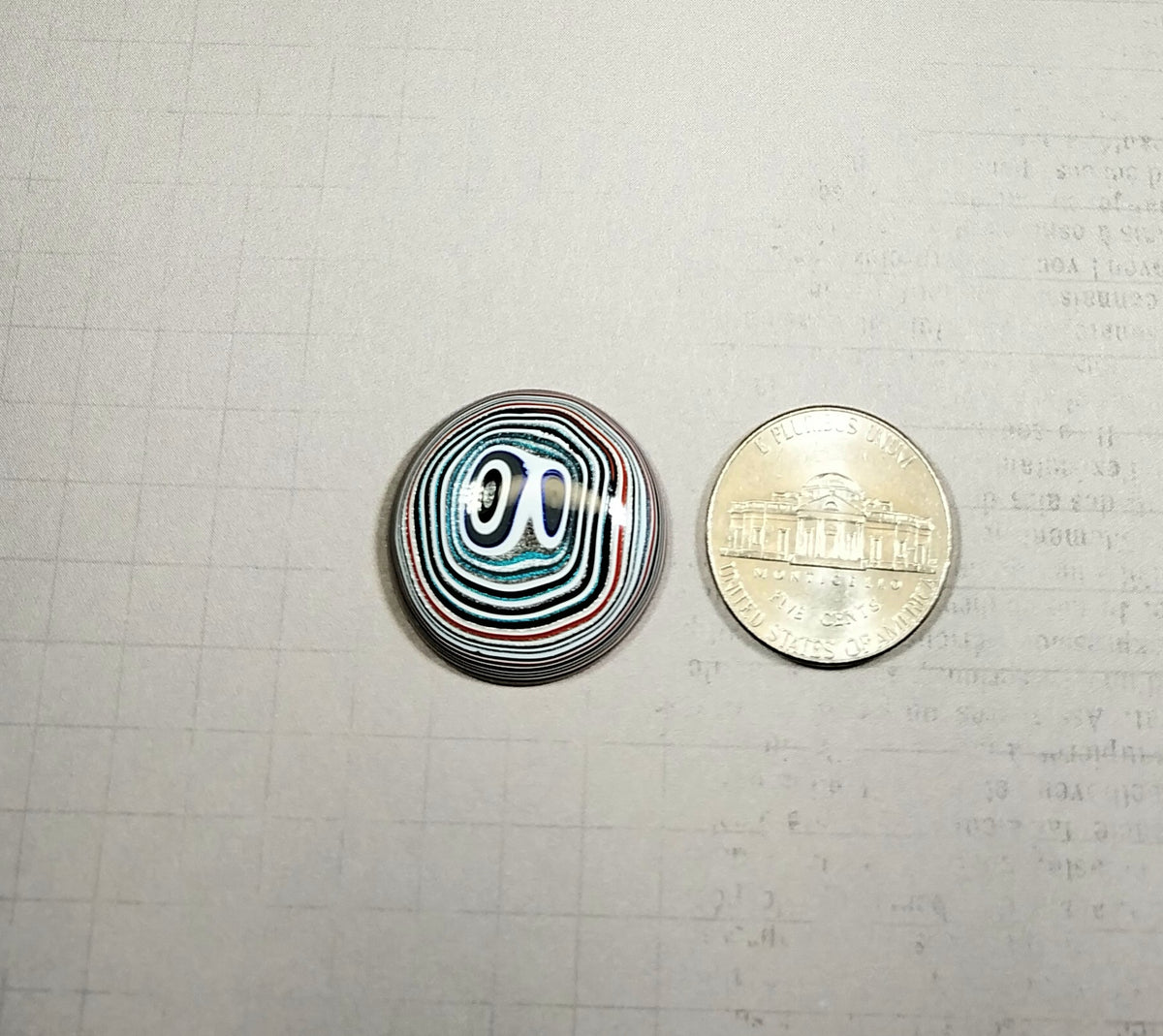 Fordite Cabochon, Good Sized Domed Round, EB87