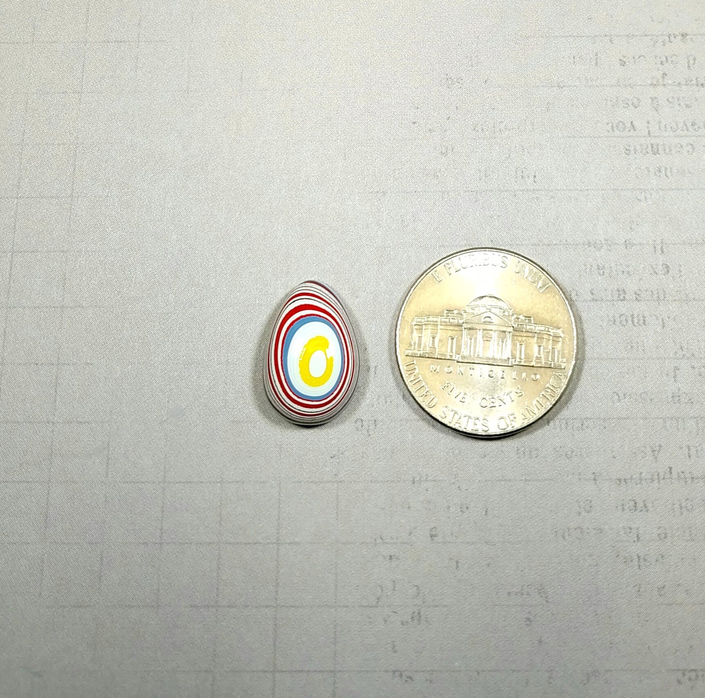 Fordite Cabochon, Small Teardrop Shape, Freightliner Fordite, EB16