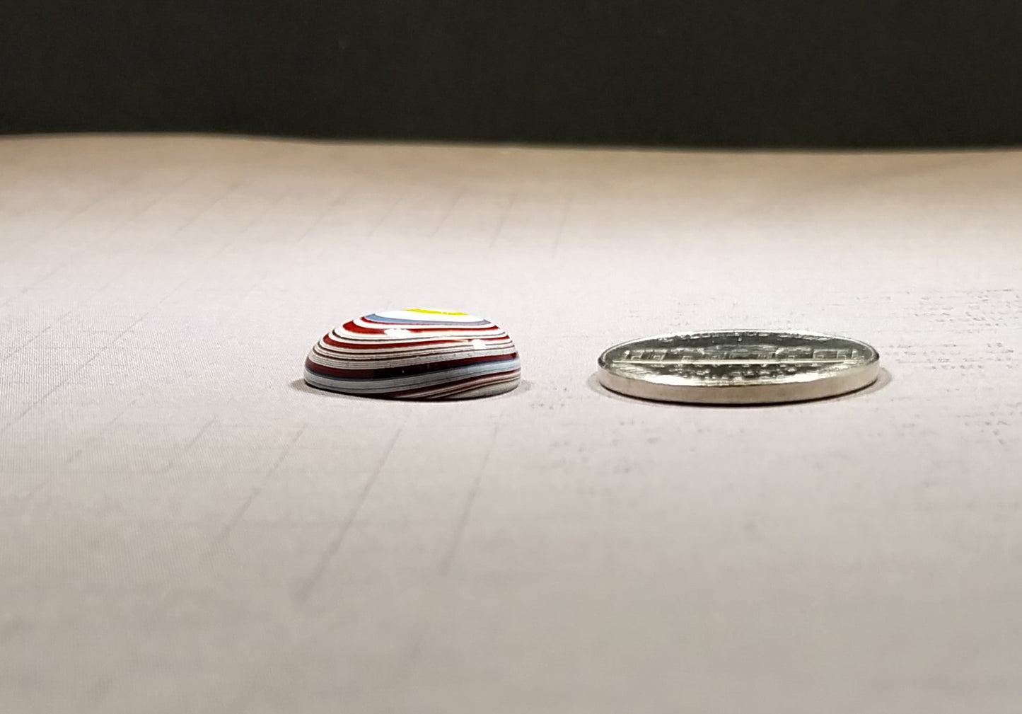 Fordite Cabochon, Small Teardrop Shape, Freightliner Fordite, EB16