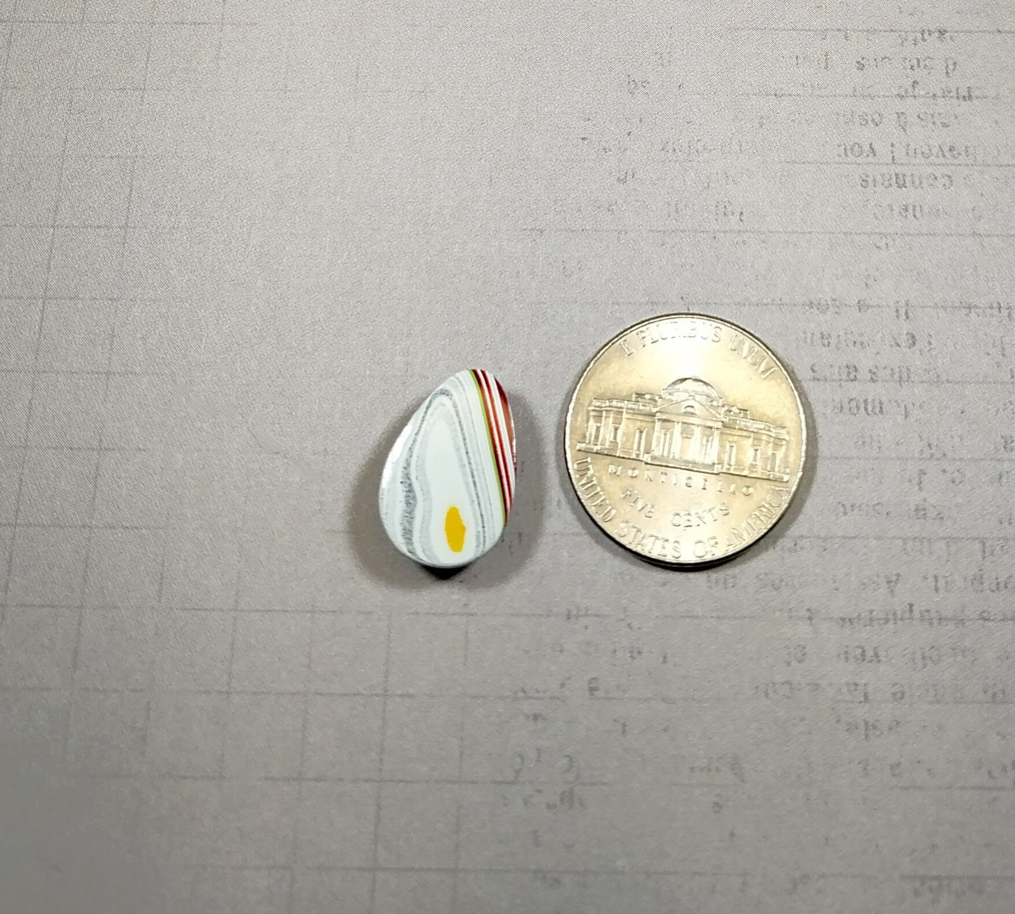 Fordite Cabochon, Small Teardrop Shape, Freightliner Fordite, EB16