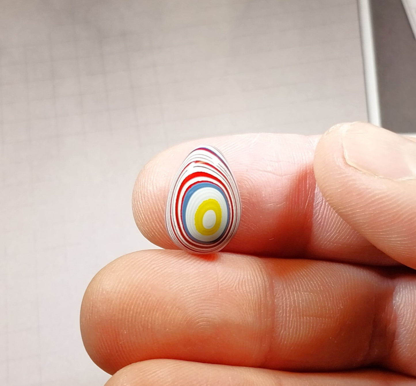 Fordite Cabochon, Small Teardrop Shape, Freightliner Fordite, EB16